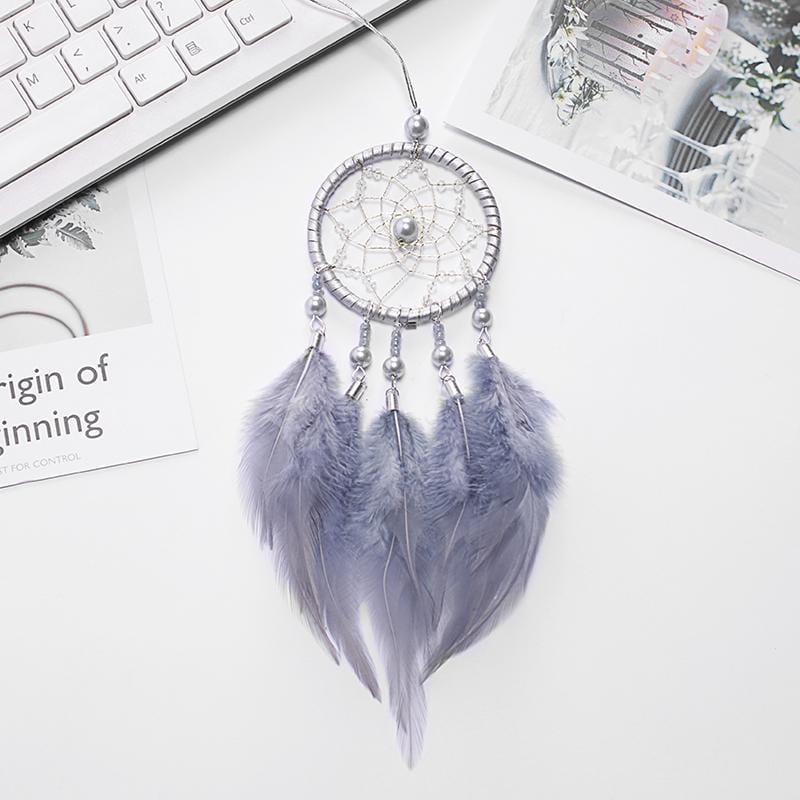 Handmade Dream Catcher With Light Room Decor Feather Weaving Wind Chimes Religious Mascot