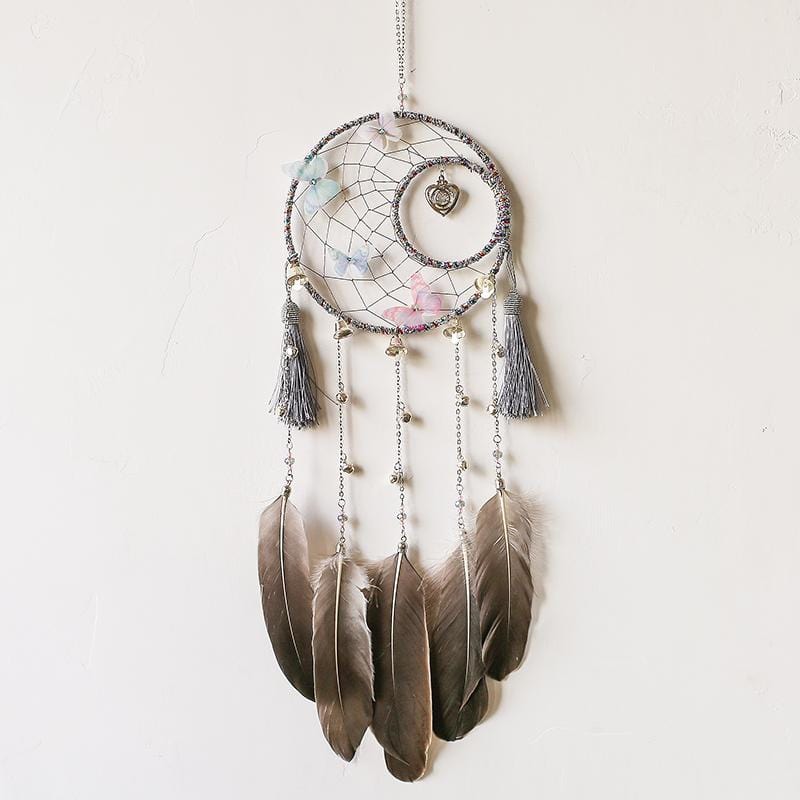 Handmade Dream Catcher With Light Room Decor Feather Weaving Wind Chimes Religious Mascot