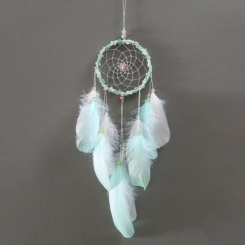 Handmade Dream Catcher With Light Room Decor Feather Weaving Wind Chimes Religious Masco