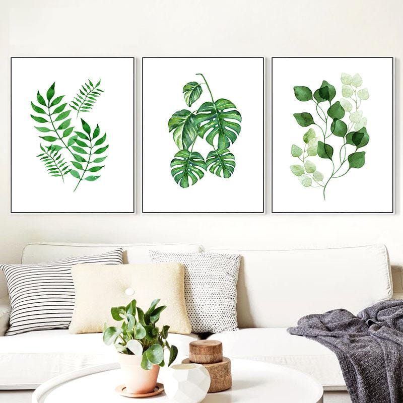 3pcs Green Leaf 120x60 cm Cross Stitch Kits 11CT Stamped Full Range of Embroidery Starter Kit for Beginners Pre-Printed Pattern