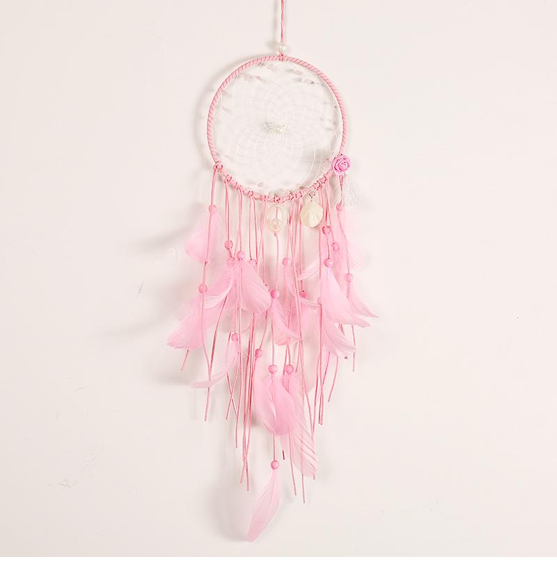 Handmade Dream Catcher With Light Room Decor Feather Weaving Wind Chimes Religious Mascot