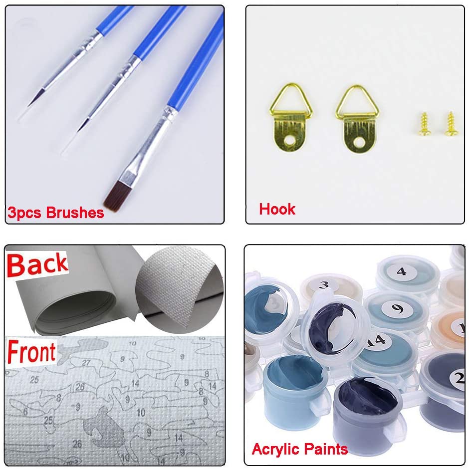 No Framed DIY Oil Painting By Numbers Canvas Wall Art For Living Room Home Decor 40*50CM-Lakeside scenery