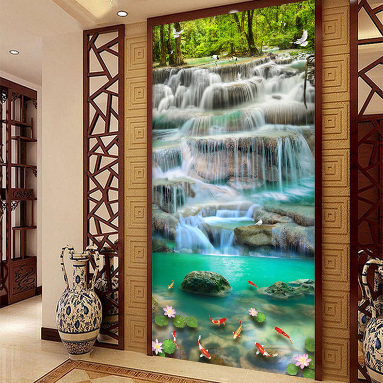 60x110CM Scenic Waterfall Full Diamond Painting NO Frame Round Diamond A6450