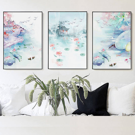 60x135CM -  Lotus Pond DIY 5D full Diamond Painting no frame