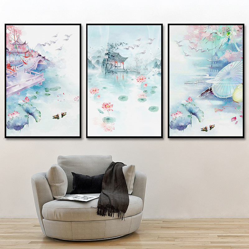 60x135CM -  Lotus Pond DIY 5D full Diamond Painting no frame