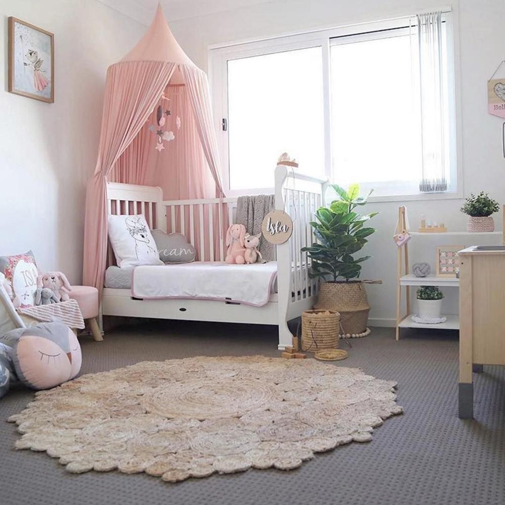 Bed Canopy Round Dome Nursery Chiffon Kids Play Tent for Children Room Decorations