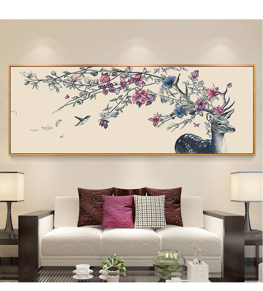 120x50CM Flower Deer 5d diamond painting no frame