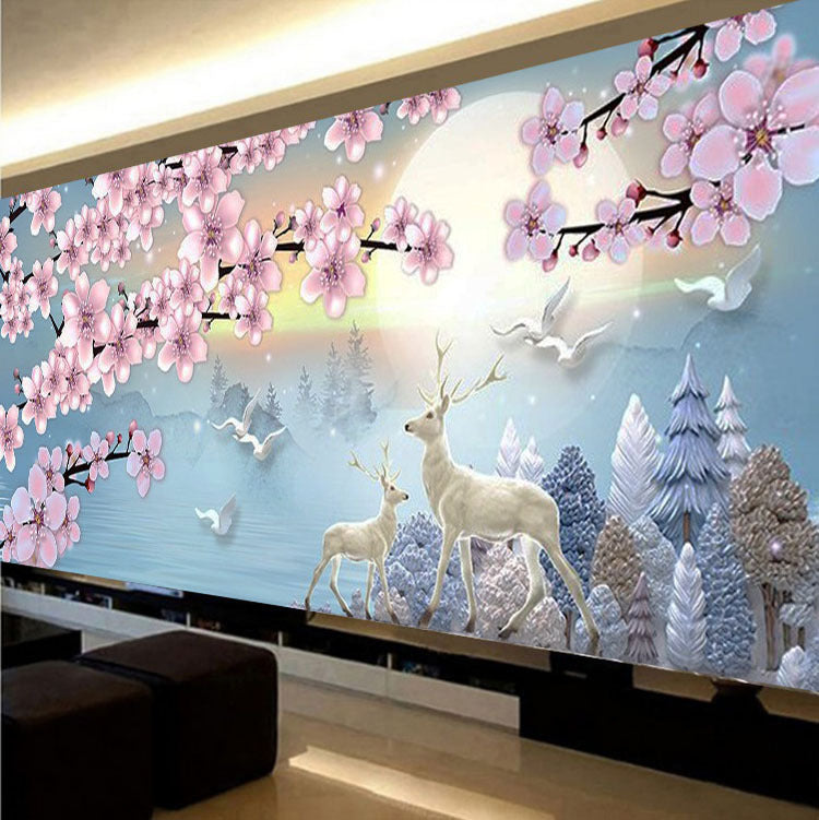 120x50cm Cherry Blossom 5d diy diamond painting full drill NO FRAME