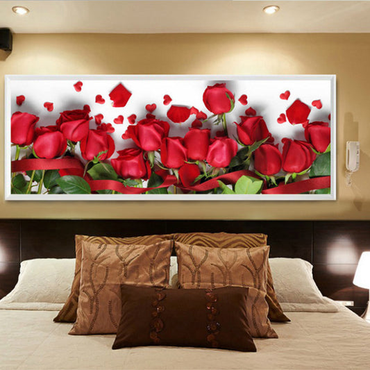 120*45cm Red Rose 5d diy diamond painting full drill NO FRAME