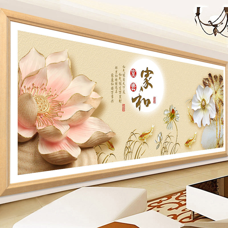 120x50cm Flower and Fish 5d diy diamond painting full drill NO FRAME