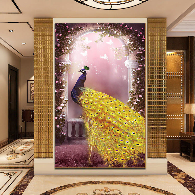 60x110CM Peacock Full Diamond Painting NO Frame Round diamond Peafowl A6630