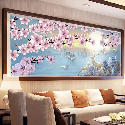 120x50cm Cherry Blossom 5d diy diamond painting full drill NO FRAME