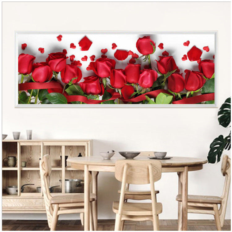 120*45cm Red Rose 5d diy diamond painting full drill NO FRAME