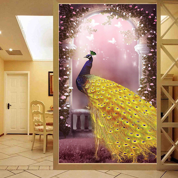 60x110CM Peacock Full Diamond Painting NO Frame Round diamond Peafowl A6630