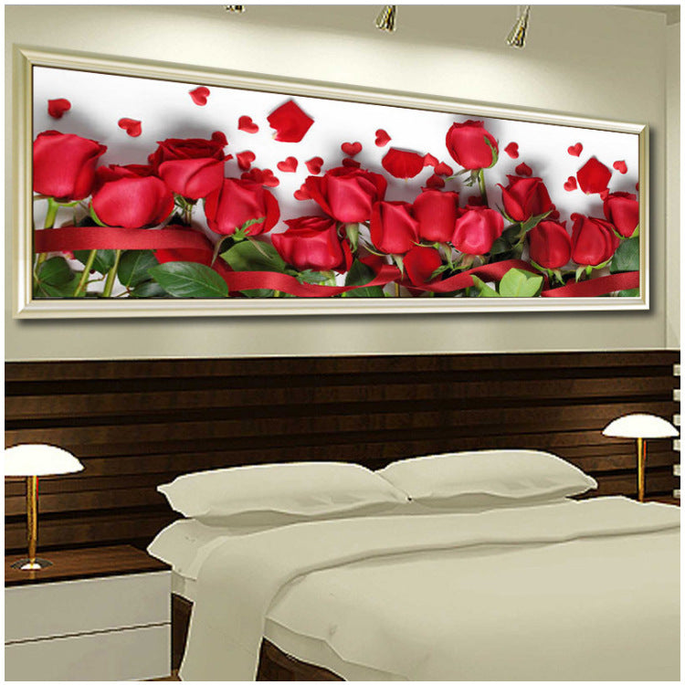 120*45cm Red Rose 5d diy diamond painting full drill NO FRAME