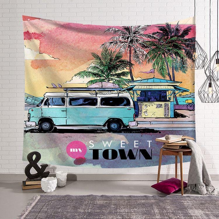 Cashmere 203x150cm Beautiful seaside beaches  tapestries