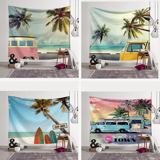 Cashmere 203x150cm Beautiful seaside beaches  tapestries