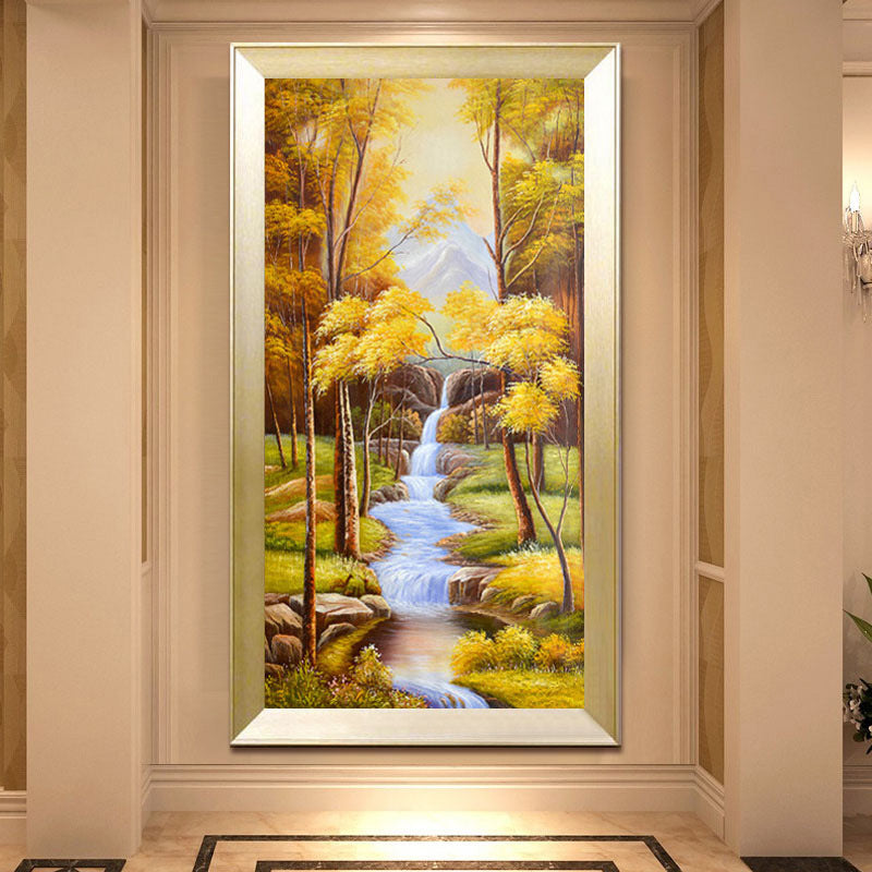 50x80CM Autumn River 5D Full Diamond with AB beads Painting NO Frame  A7739