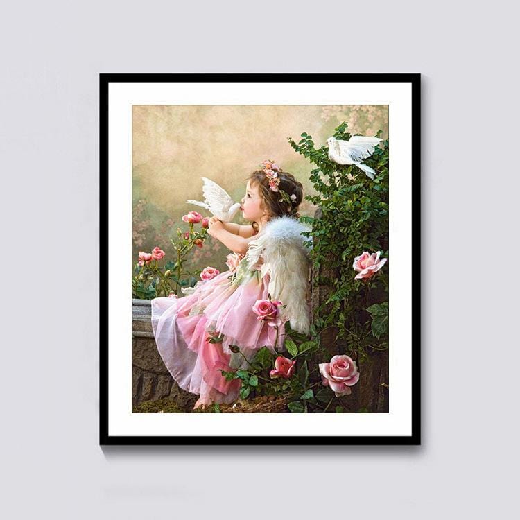 50x60CM Angel&Pigeon Full Diamond Painting NO Frame Round diamond