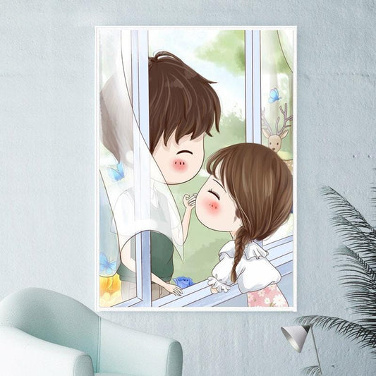 50x65CM Couple Full Diamond Painting NO Frame Round diamond