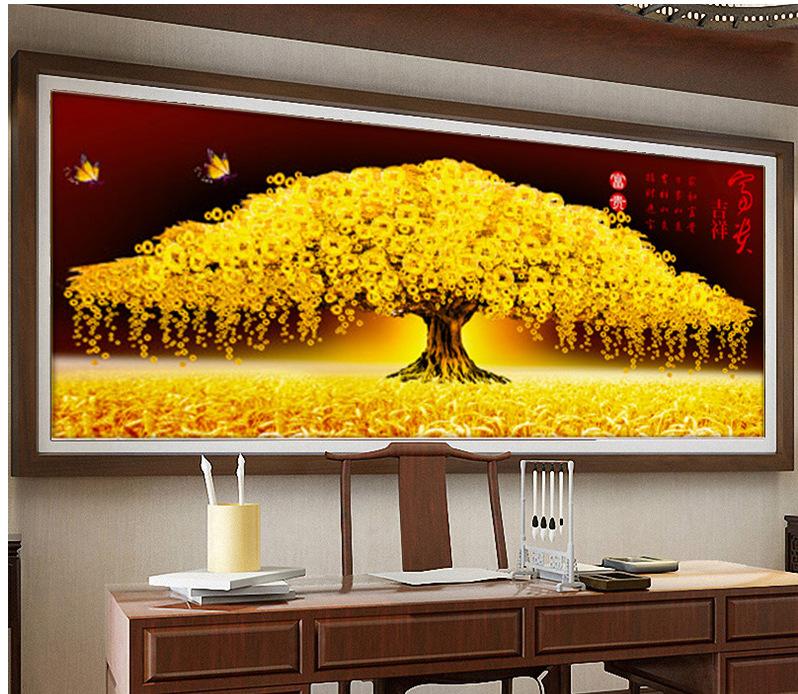 120x50CM-Auspicious Lucky Money Tree- DIY 5D full Diamond Painting  A6738