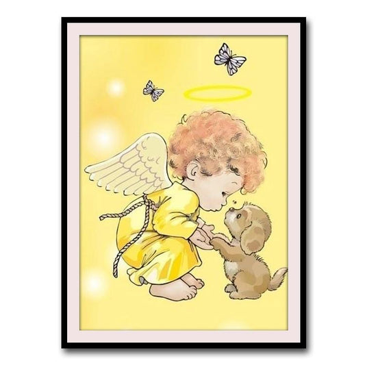 30x40CM Angel&Dog Full Diamond Painting NO Frame Round diamond