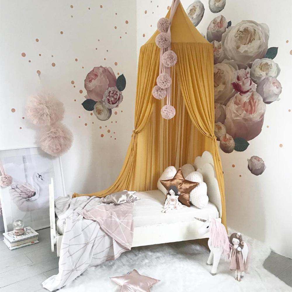 Bed Canopy Round Dome Nursery Chiffon Kids Play Tent for Children Room Decorations
