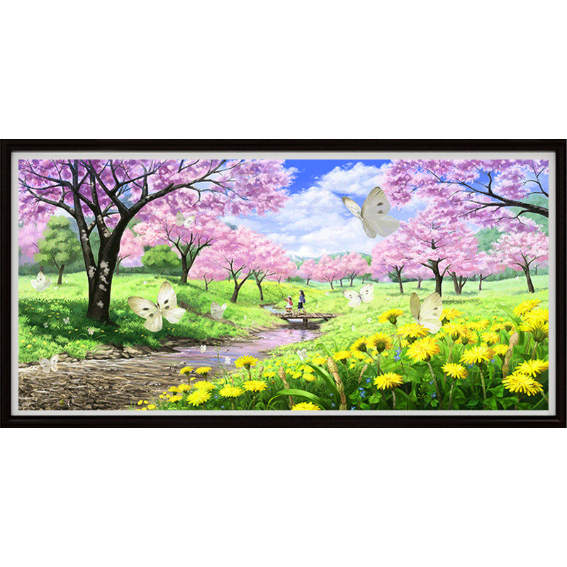 150X80CM Pastoral scenery  3 strands 11CT Stamped Cross Stitch Full Range of Embroidery Starter Kit for Beginners Pre-Printed Pattern