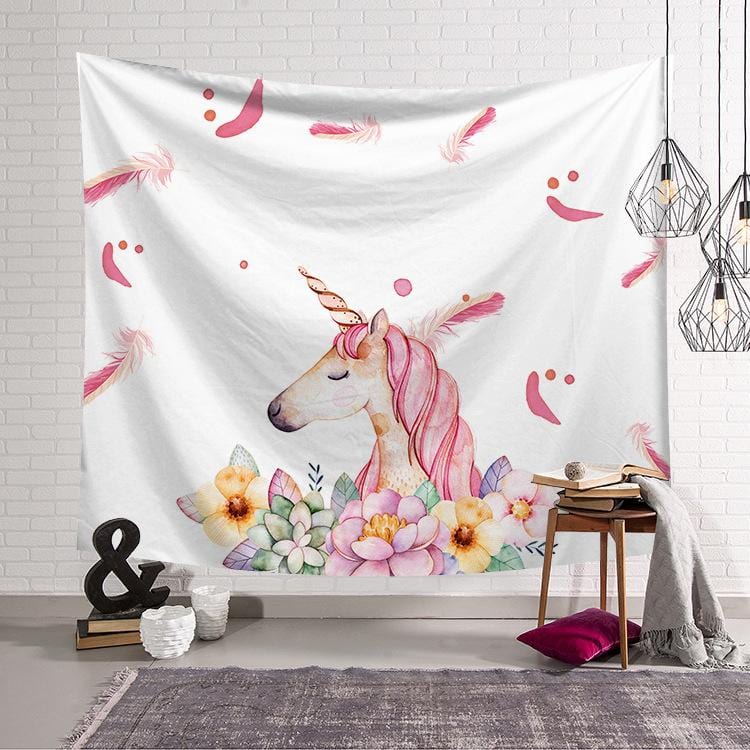 200 x150( Velvet) ins fashion wall green unicorn tapestry