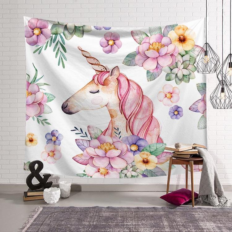 200 x150( Velvet) ins fashion wall green unicorn tapestry