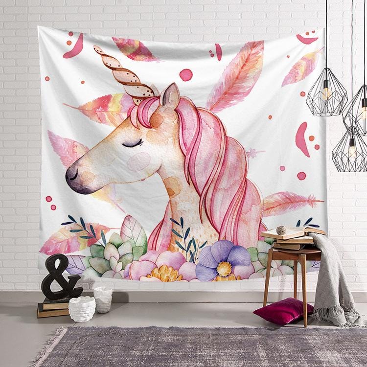 200 x150( Velvet) ins fashion wall green unicorn tapestry