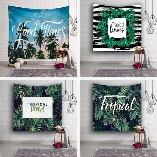 green plant bedroom decorative tapestry