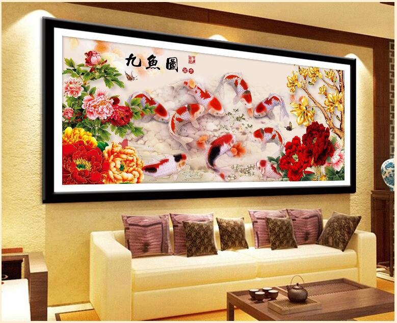 100X40CM-9 fish diagram- DIY 5D full Diamond Painting A9210