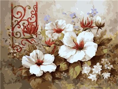 Flower No Framed DIY Oil Painting By Numbers Canvas Wall Art For Living Room Home Decor 40*50CM