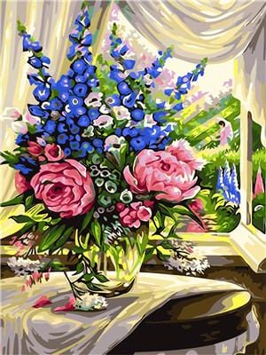 Flower No Framed DIY Oil Painting By Numbers Canvas Wall Art For Living Room Home Decor 40*50CM