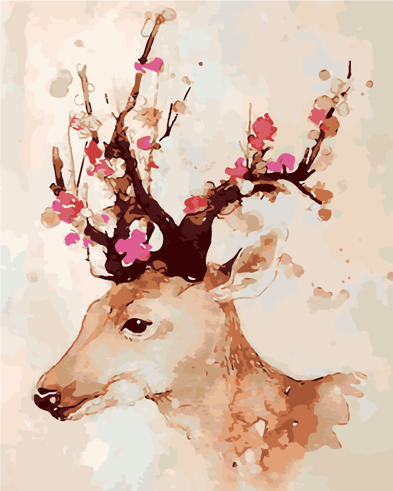 Deer No Framed DIY Oil Painting By Numbers Canvas Wall Art For Living Room Home Decor 40*50CM