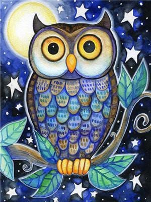 owl No Framed DIY Oil Painting By Numbers Canvas Wall Art For Living Room Home Decor 40*50CM