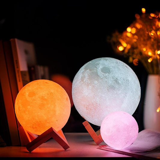 3D Print Moon Lunar Lamp Night Light Remote 16 Colors Moonlight USB Rechargeable Nightlight Color Change