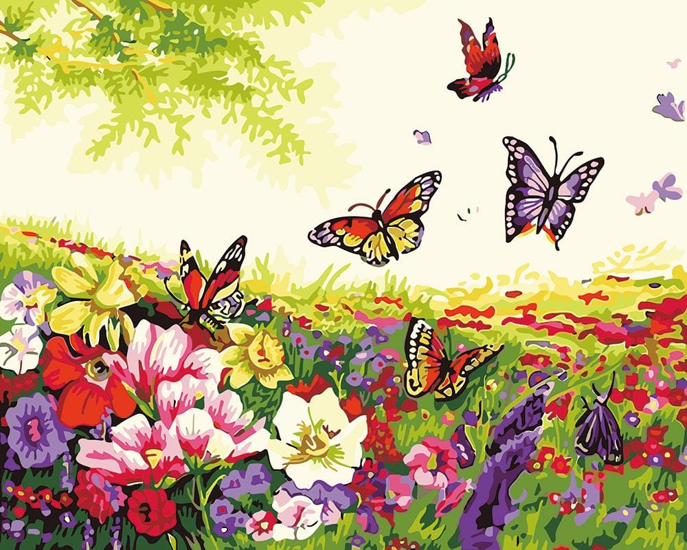 No Framed DIY Oil Painting By Numbers Canvas Wall Art For Living Room Home Decor 40*50CM--Butterfly