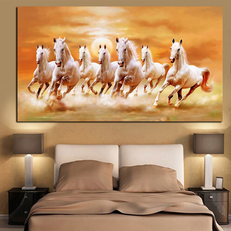 150X60CM 7 horses 5D Full Diamond no frame M1121