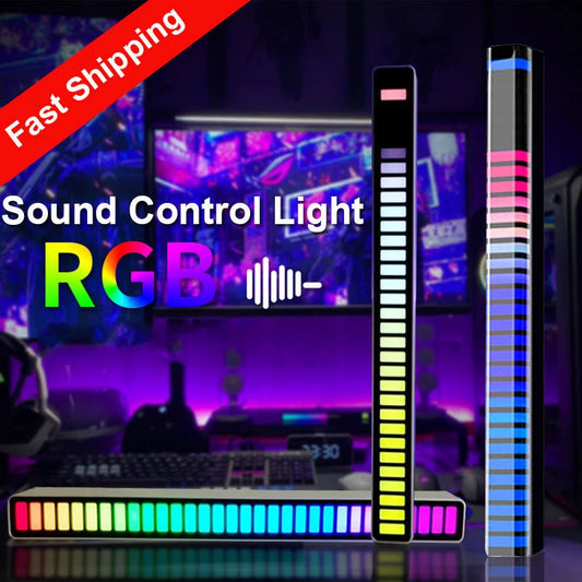 LED Strip Light RGB Sound Control Light Voice Activated Music Rhythm Ambient Light 3D LED Pickup lamp For Car family Party light