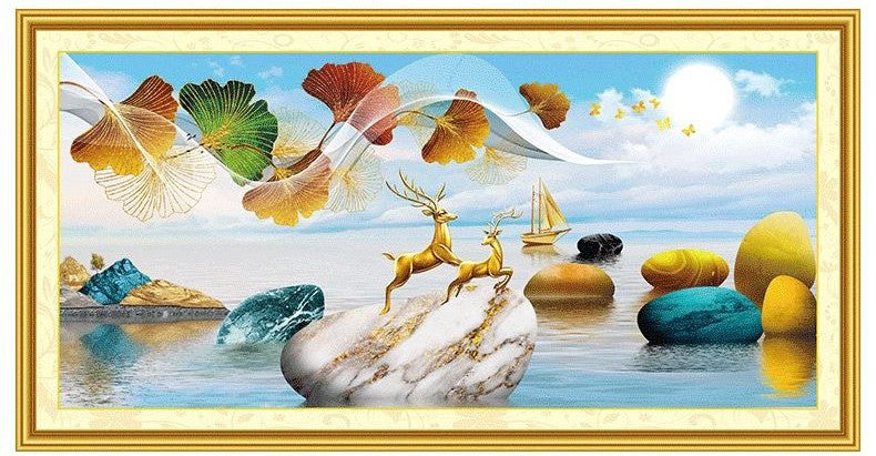 150x70CM - Lucky Deer DIY 5D full Diamond Painting no frame