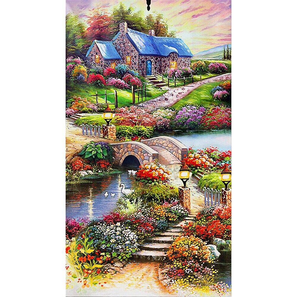 50x90CM-Village House- DIY 5D full Diamond Painting NO FRAME （ABbeads）M7043