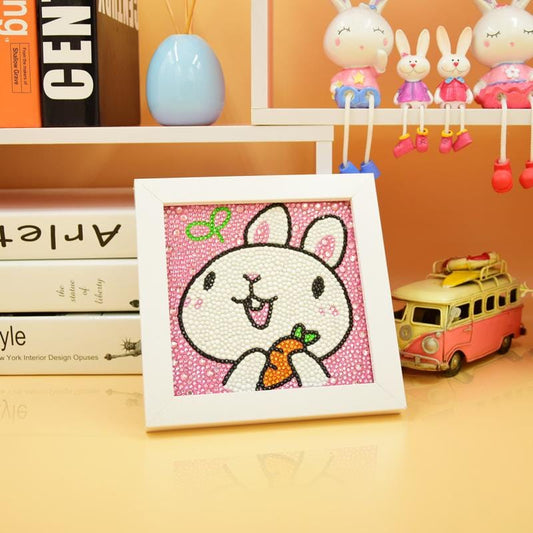 18X18CM Rabbit with frame 5D Kids Diamond Painting