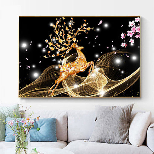 120x80cm Gold deer 5d diy diamond painting full drill NO FRAME