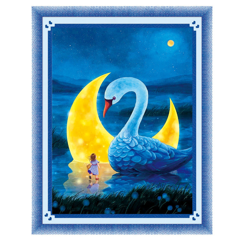 53x67cm Moon Lake 3 strands 11CT Stamped Cross Stitch Full Range of Embroidery Starter Kit for Beginners Pre-Printed Patterns