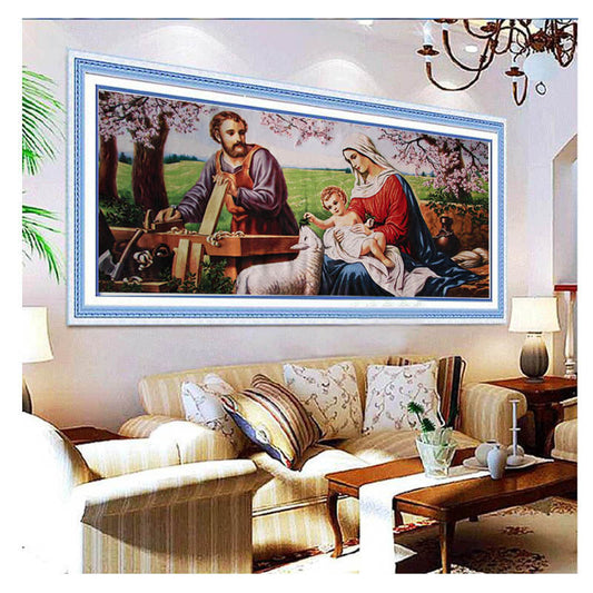 120x55CM Jesus & Mary St family 5D Full Diamond Painting NO FRAME