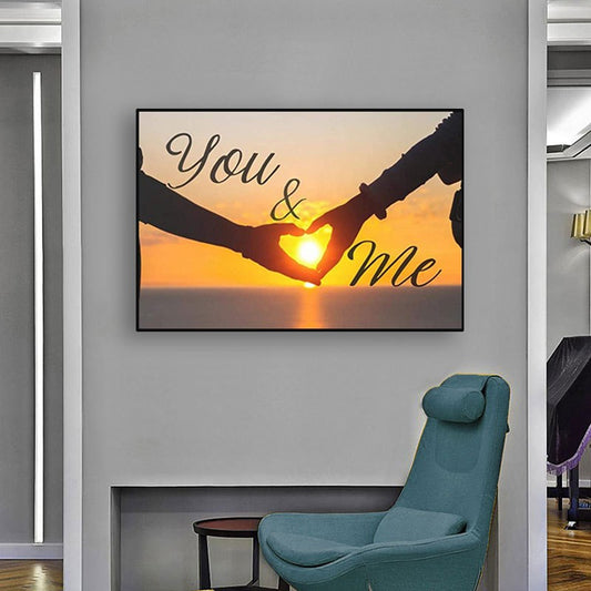 40x30cm Love sunset hand 5d diy diamond painting full drill NO FRAME M4124