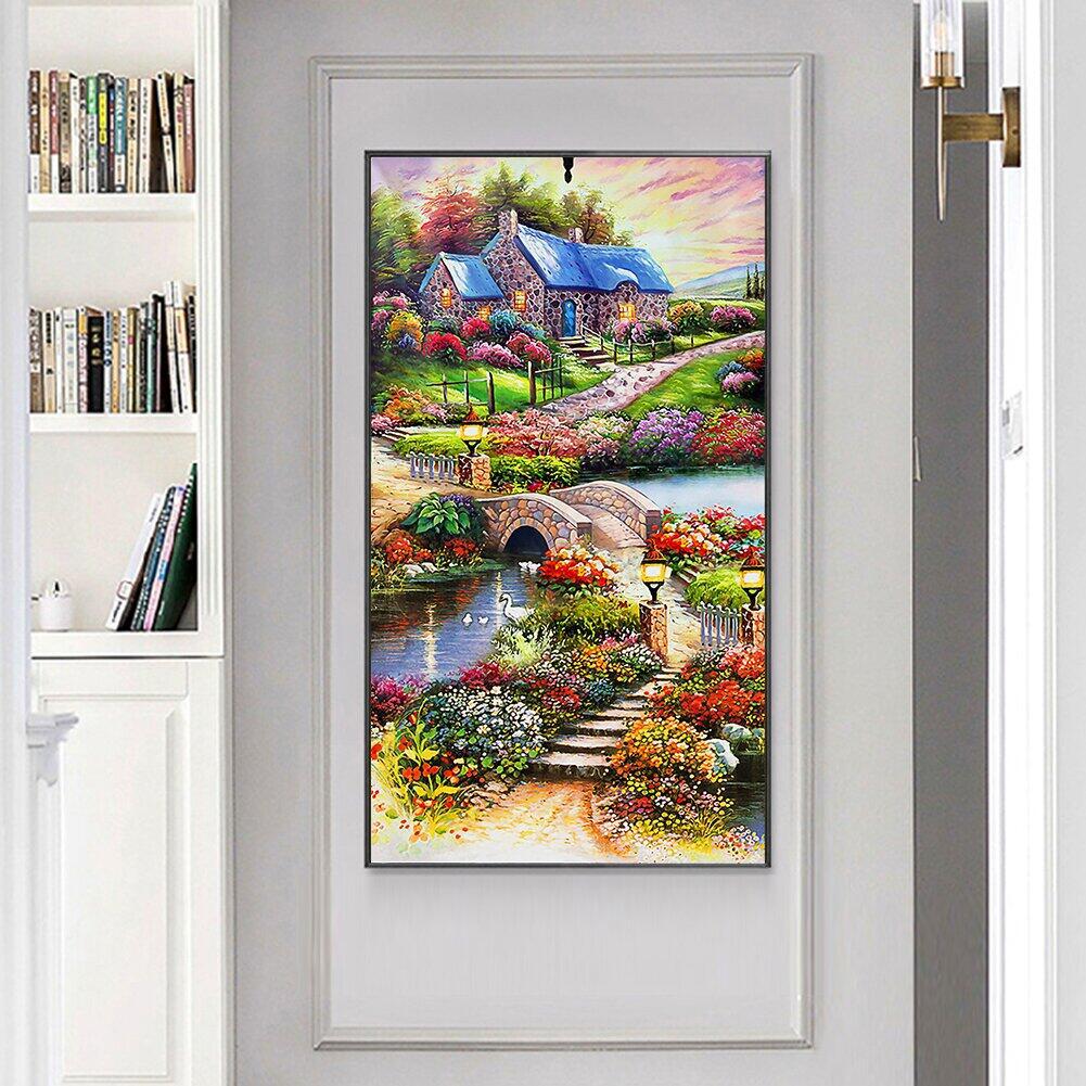 50x90CM-Village House- DIY 5D full Diamond Painting NO FRAME （ABbeads）M7043