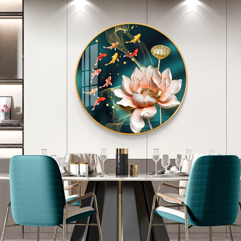 60x60cm Koi-9fish and lotus 5d diy diamond painting full drill NO FRAME